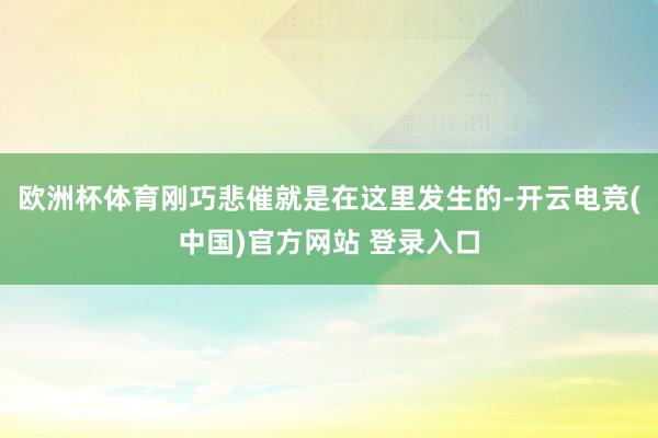 欧洲杯体育刚巧悲催就是在这里发生的-开云电竞(中国)官方网站 登录入口