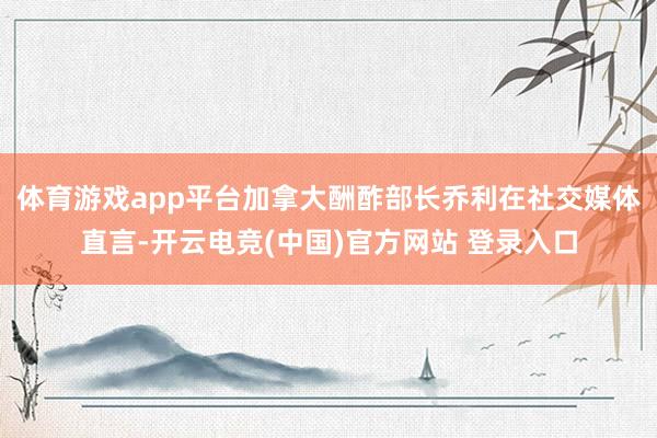 体育游戏app平台　　加拿大酬酢部长乔利在社交媒体直言-开云电竞(中国)官方网站 登录入口