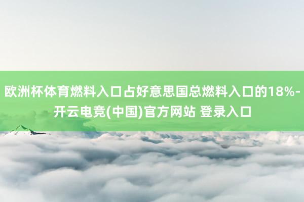 欧洲杯体育燃料入口占好意思国总燃料入口的18%-开云电竞(中国)官方网站 登录入口