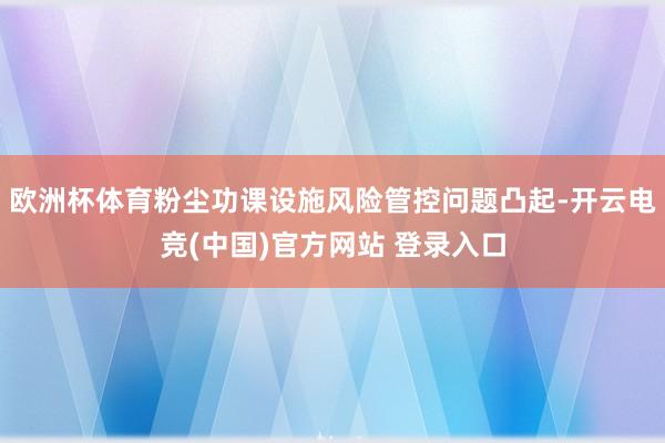 欧洲杯体育粉尘功课设施风险管控问题凸起-开云电竞(中国)官方网站 登录入口