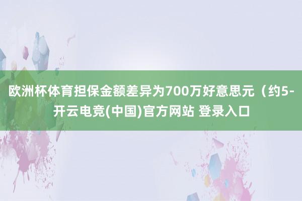 欧洲杯体育担保金额差异为700万好意思元（约5-开云电竞(中国)官方网站 登录入口