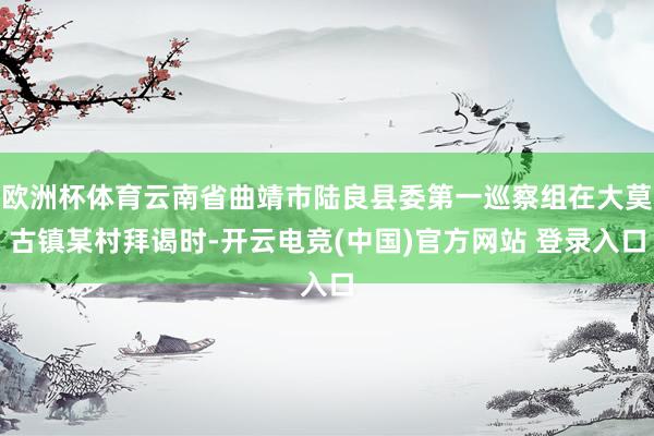 欧洲杯体育云南省曲靖市陆良县委第一巡察组在大莫古镇某村拜谒时-开云电竞(中国)官方网站 登录入口