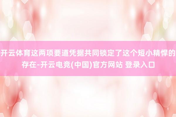 开云体育这两项要道凭据共同锁定了这个短小精悍的存在-开云电竞(中国)官方网站 登录入口