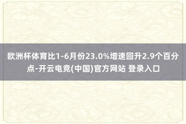 欧洲杯体育比1-6月份23.0%增速回升2.9个百分点-开云电竞(中国)官方网站 登录入口