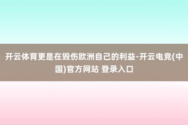 开云体育更是在毁伤欧洲自己的利益-开云电竞(中国)官方网站 登录入口