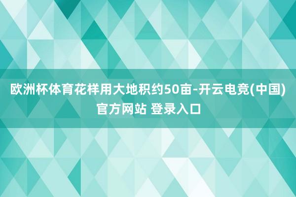 欧洲杯体育花样用大地积约50亩-开云电竞(中国)官方网站 登录入口