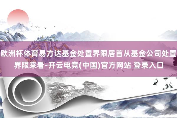 欧洲杯体育易方达基金处置界限居首从基金公司处置界限来看-开云电竞(中国)官方网站 登录入口