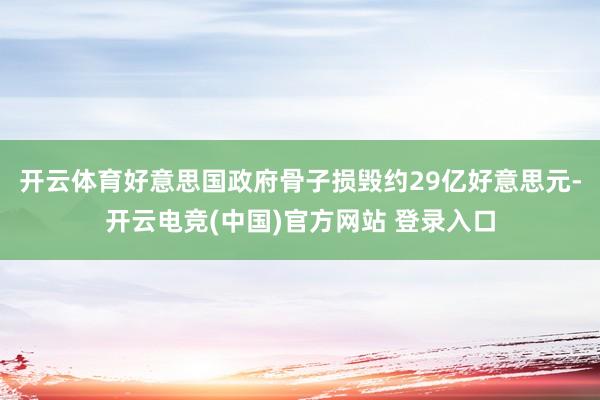 开云体育好意思国政府骨子损毁约29亿好意思元-开云电竞(中国)官方网站 登录入口