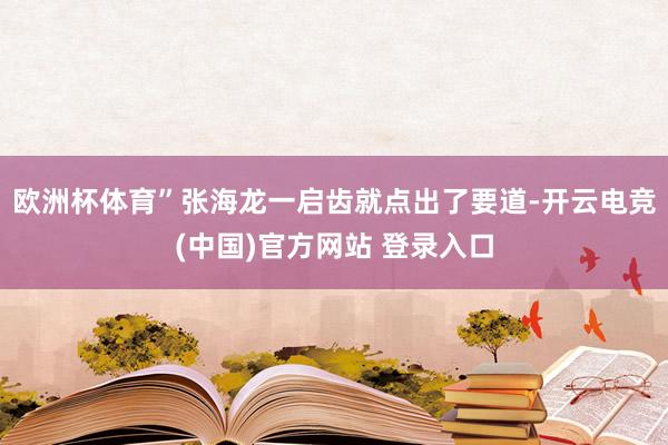 欧洲杯体育”张海龙一启齿就点出了要道-开云电竞(中国)官方网站 登录入口