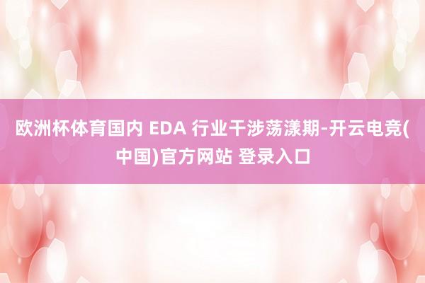 欧洲杯体育国内 EDA 行业干涉荡漾期-开云电竞(中国)官方网站 登录入口