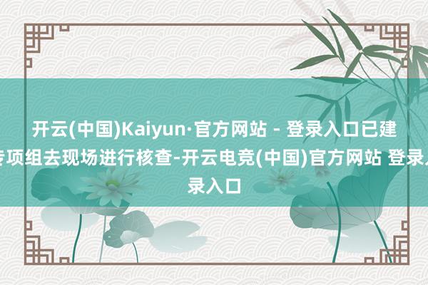 开云(中国)Kaiyun·官方网站 - 登录入口已建造专项组去现场进行核查-开云电竞(中国)官方网站 登录入口