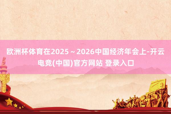 欧洲杯体育在2025～2026中国经济年会上-开云电竞(中国)官方网站 登录入口