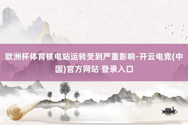 欧洲杯体育核电站运转受到严重影响-开云电竞(中国)官方网站 登录入口